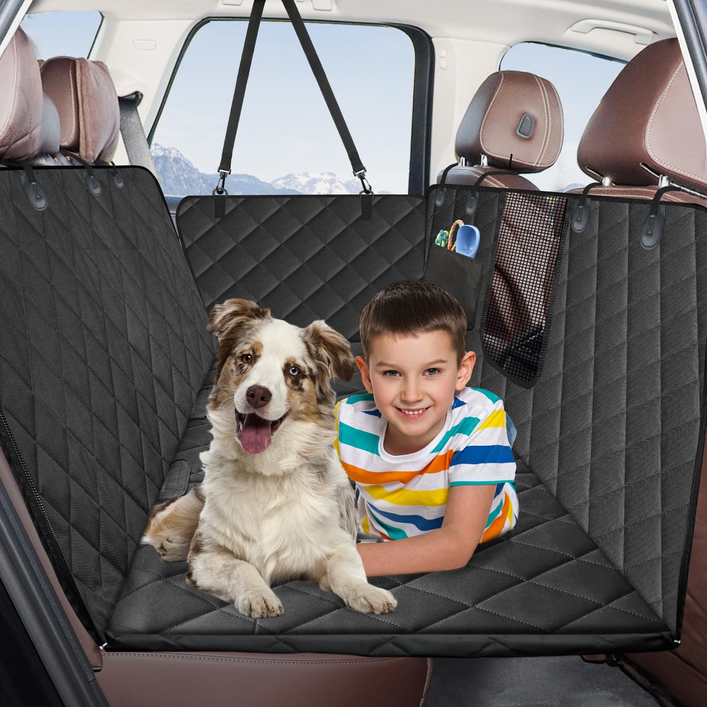 Kytely Back Seat Extender for Dogs,Hard Bottom Dog Car Seat Cover