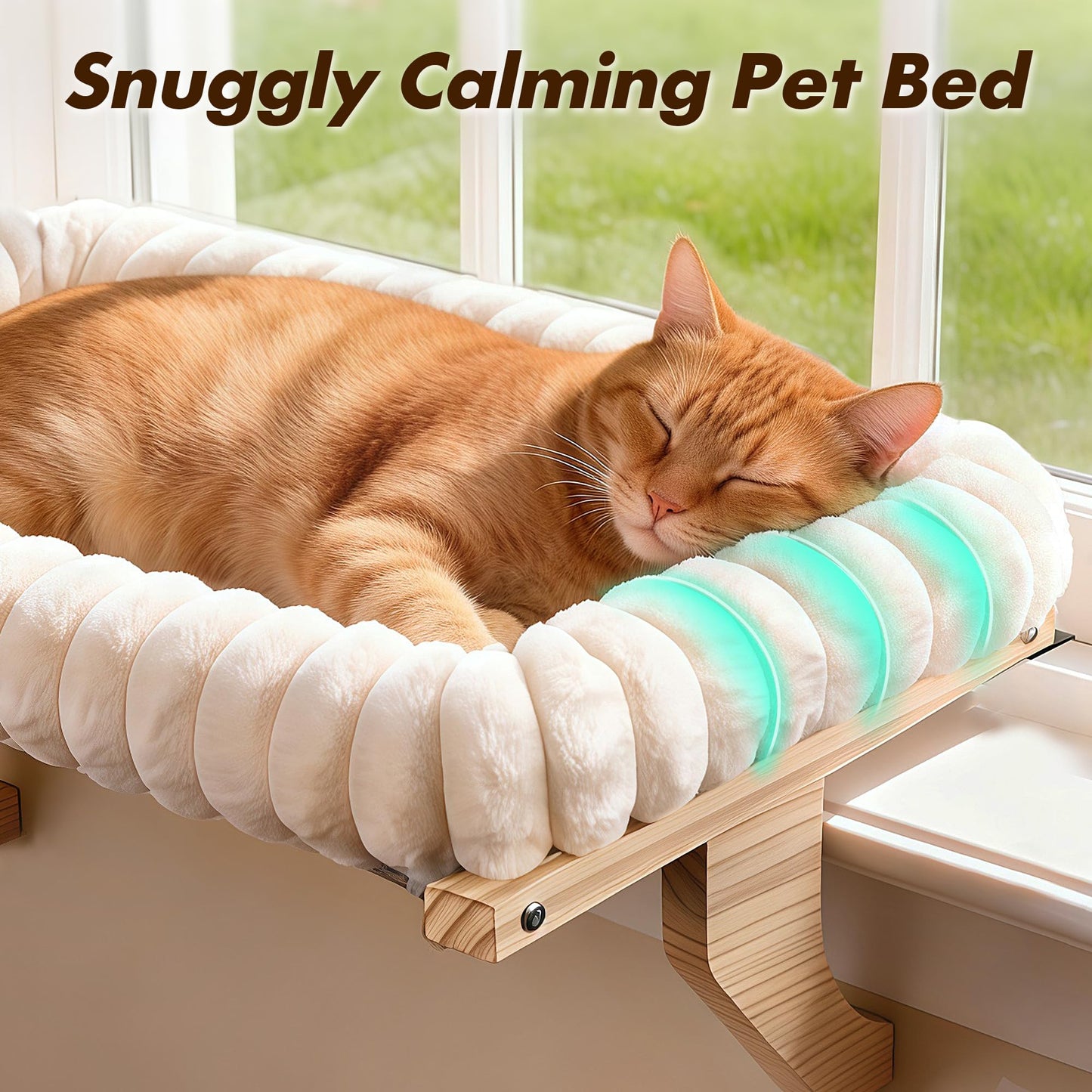 Zoratoo Cloud-Cuddle Cat Perch for Window Sill with Bolster, Bed