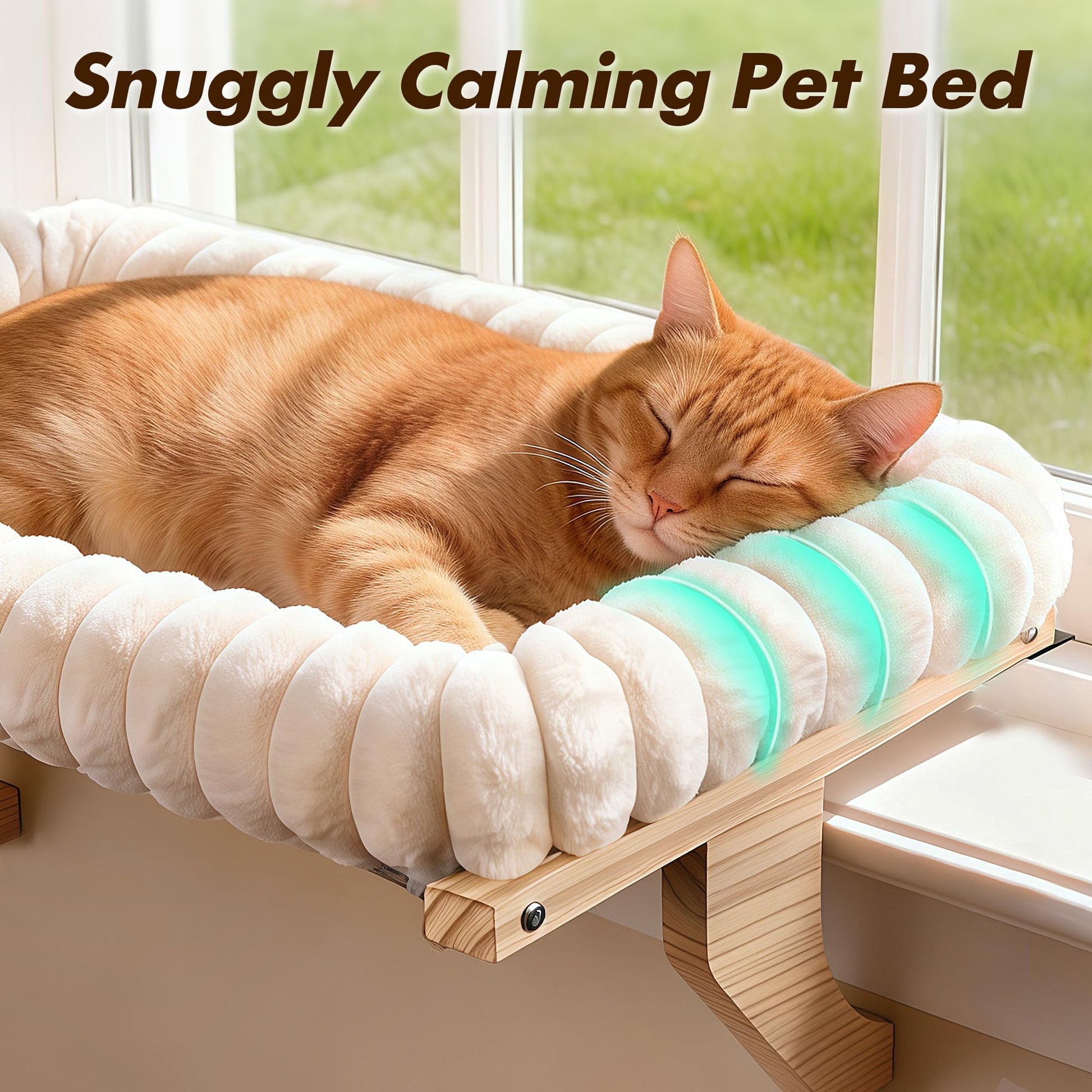Zoratoo Cloud-Cuddle Cat Perch for Window Sill with Bolster, Bed