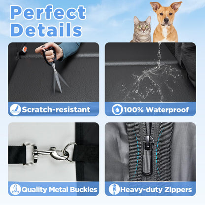 MYJAQI Back Seat Extender for Dogs, Waterproof Dog Car Seat Cover