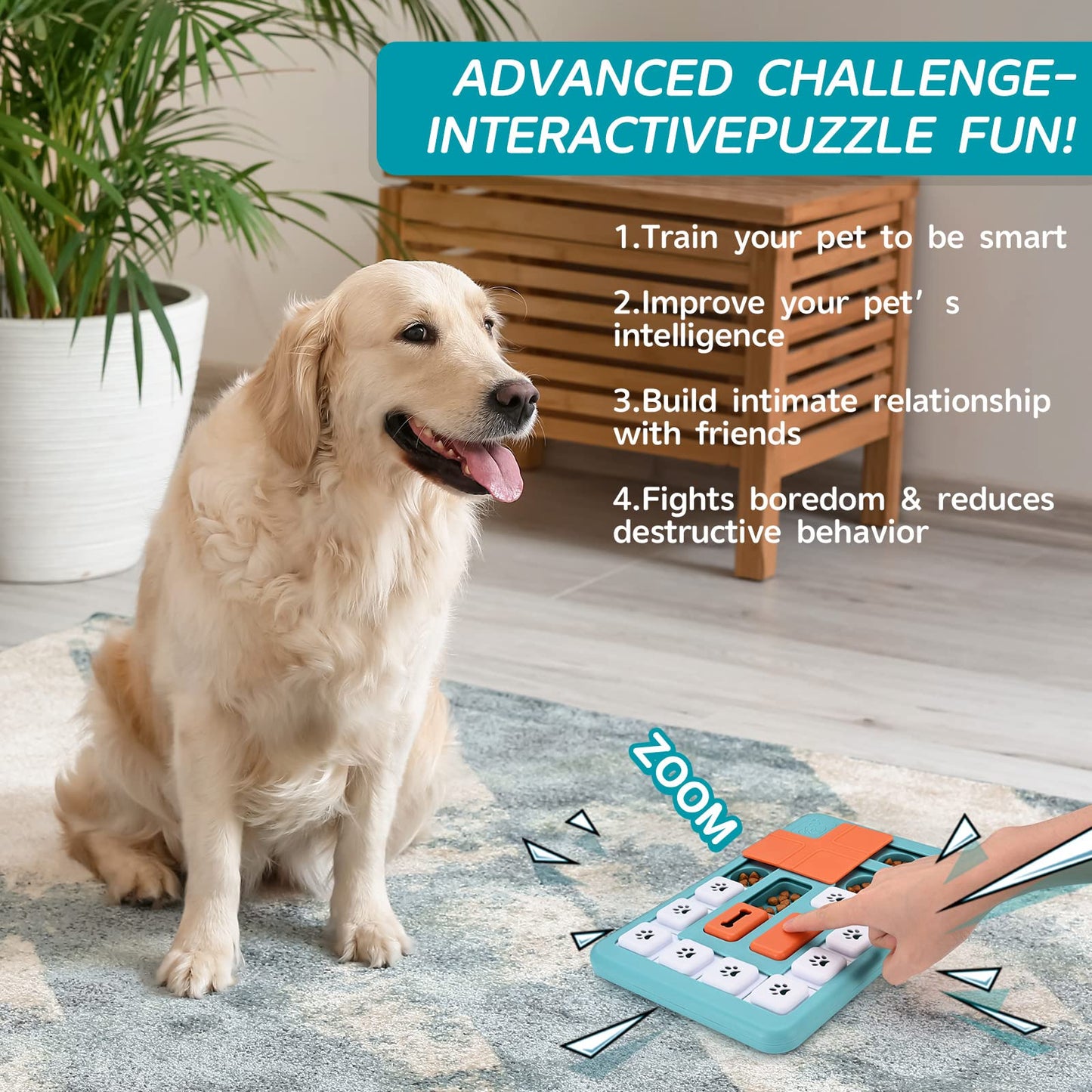 FOXMM Dog Puzzle Toys Interactive IQ Training Mental Stimulating Toys