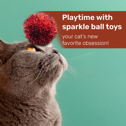 Tuff Kitty Puff Jumbo Sparkle Ball Cat Toy Jumbo Fuzzy Sparkle Ball
