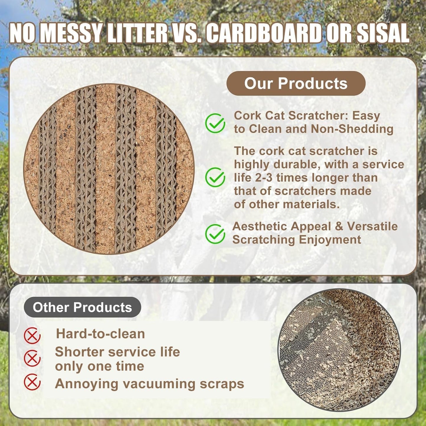 Natural Cork-Cat Scratch mat-Cat Scratch Pad Rug-cat Couch