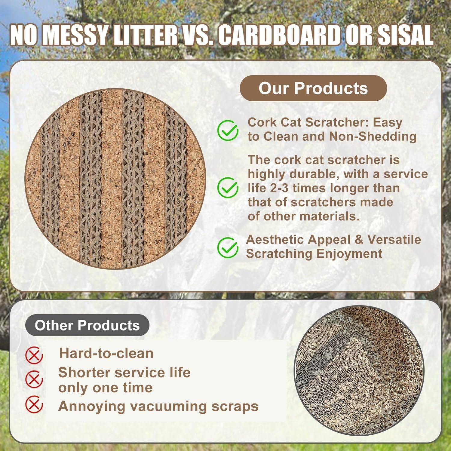 Natural Cork-Cat Scratch mat-Cat Scratch Pad Rug-cat Couch
