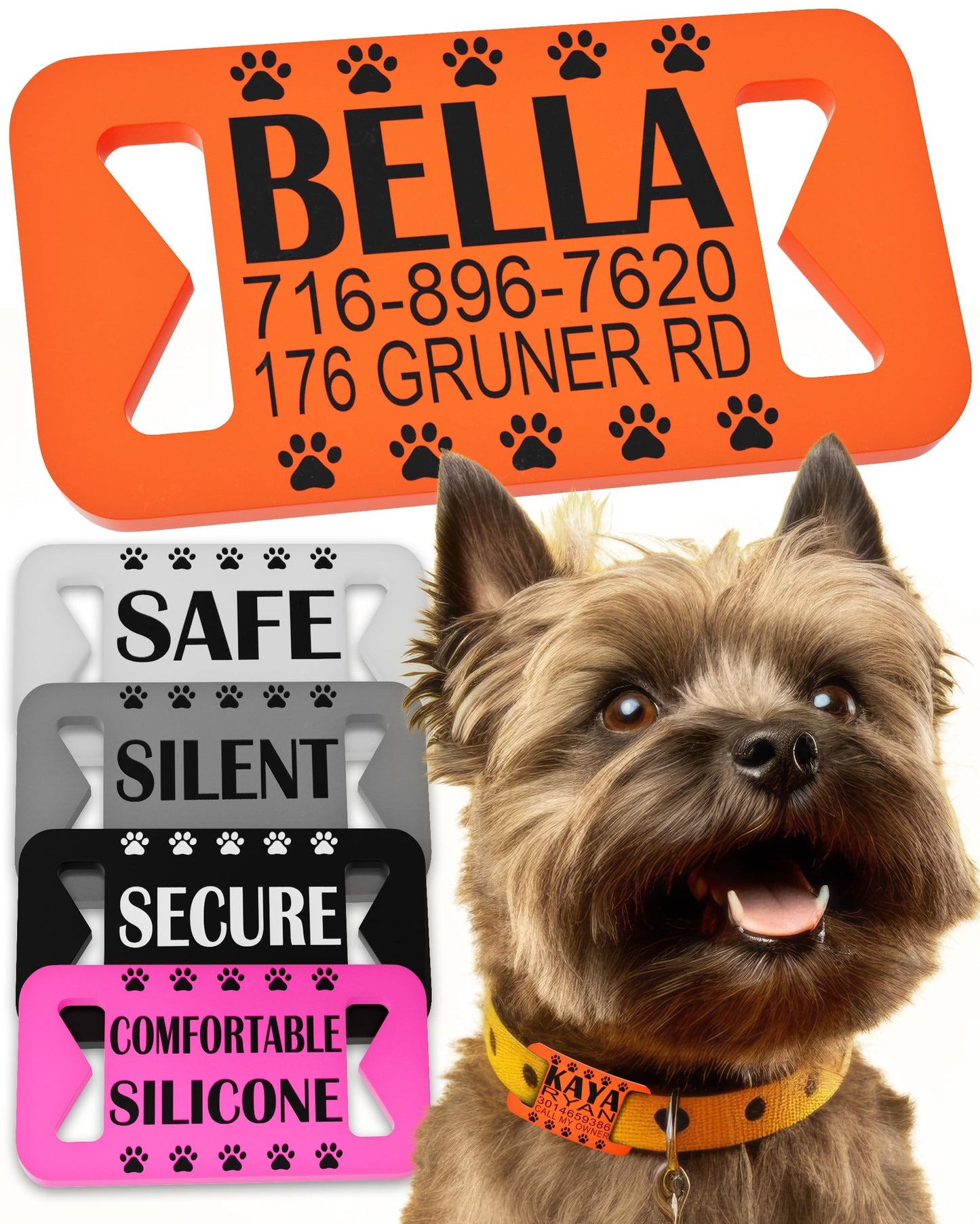 Dog Collar Tag Personalized Silicone Dog Tag Personalized Collar