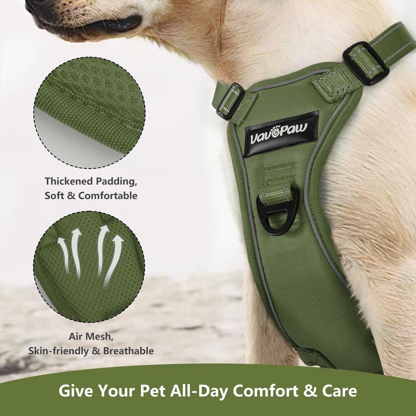 VavoPaw Dog Seat Belt Harness for Car, Dog Car Harness Adjustable Seat