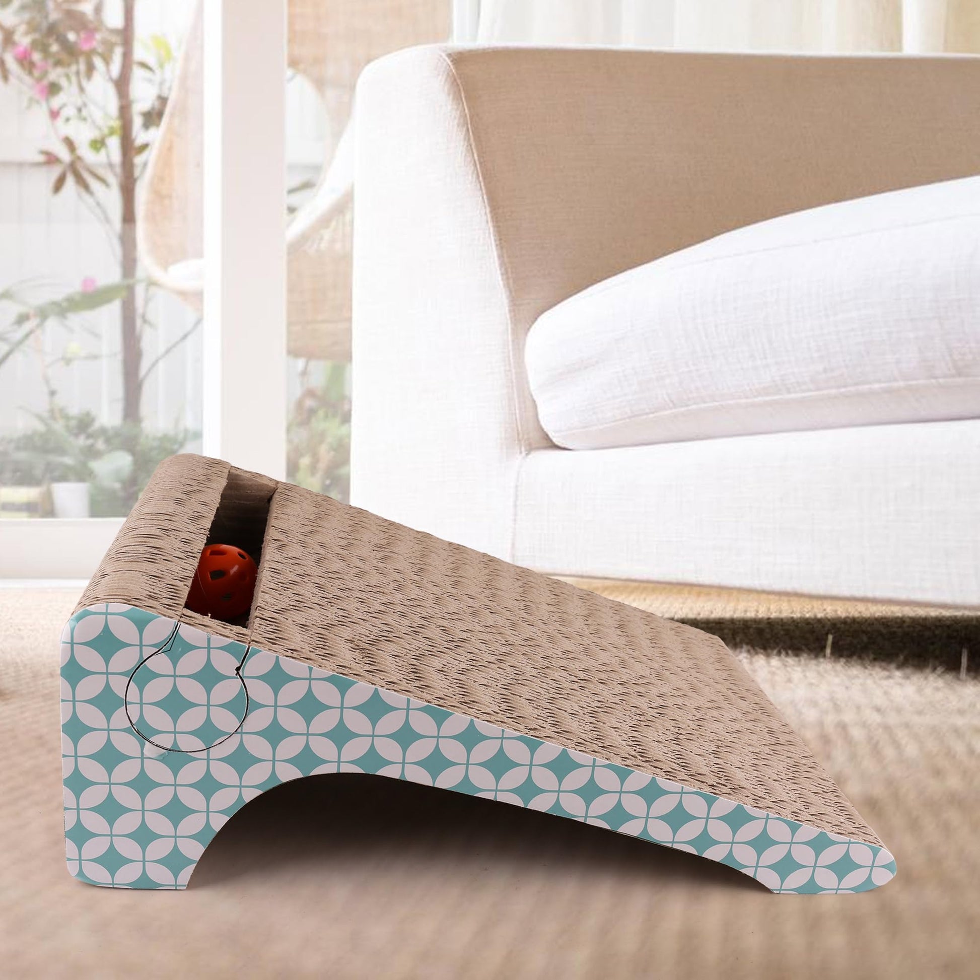 PrimePets Cat Scratcher Cardboard with Catnip, Removable Sofa