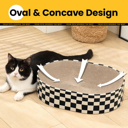 Conlun Cat Scratcher Cardboard, 1 Oval Cat Scratch Pad Bowl for Pad