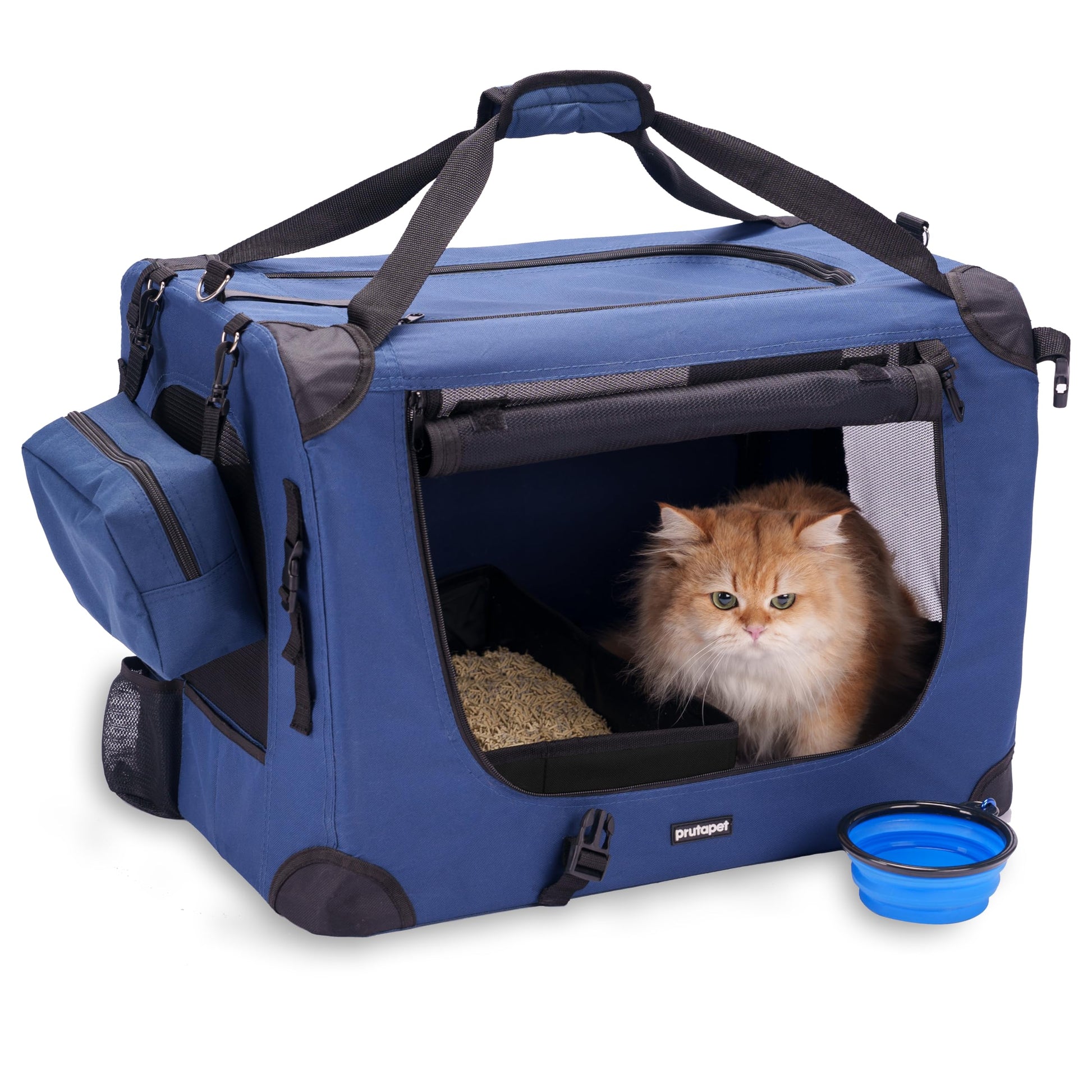 Prutapet Large Cat Carrier x16. x16.5" Soft-Sided Portable Pet Crate