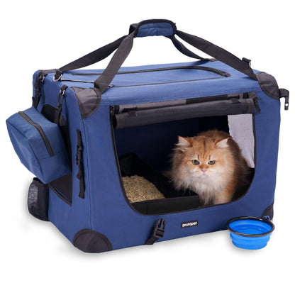 Prutapet Large Cat Carrier x16. x16.5" Soft-Sided Portable Pet Crate