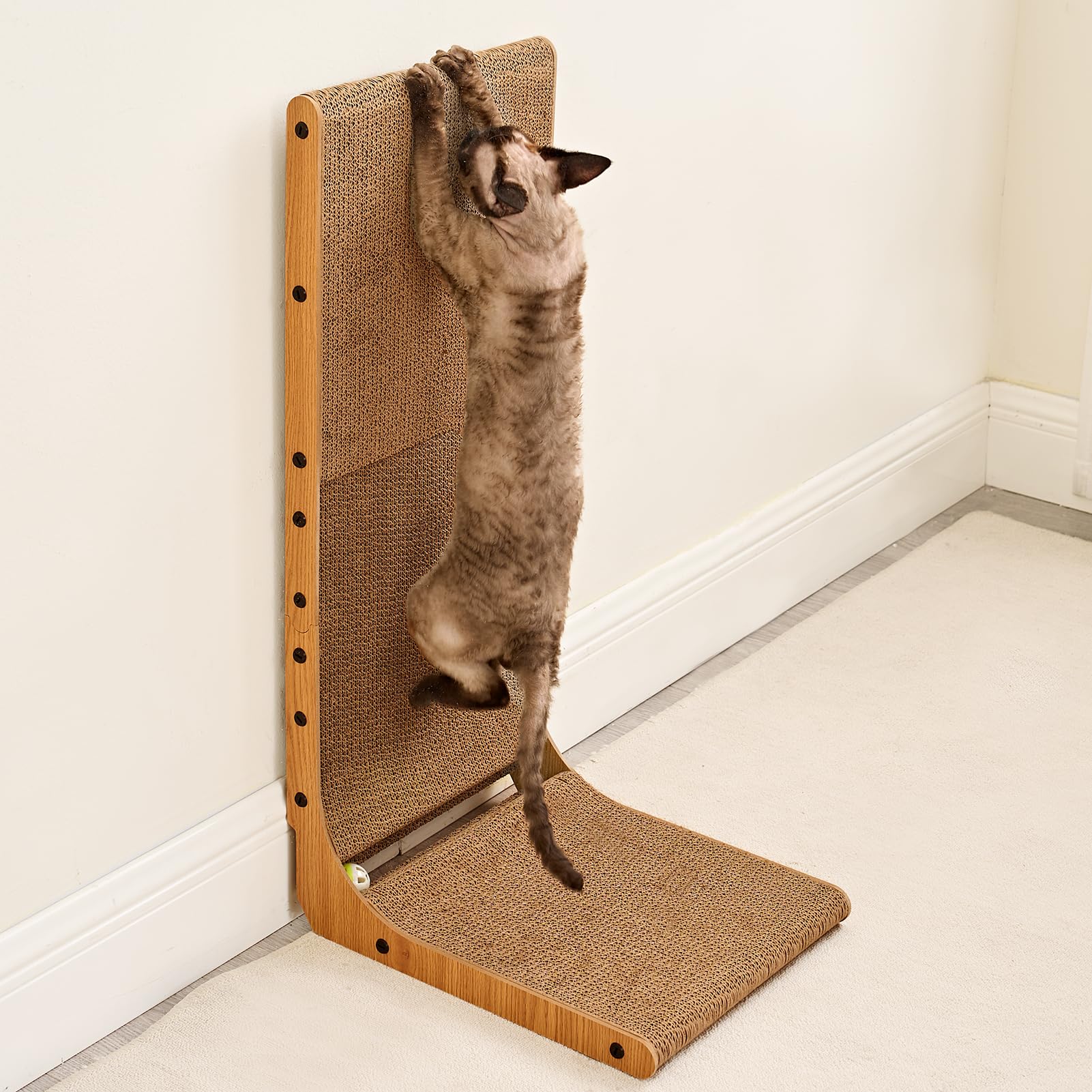 EHEYCIGA Cardboard Cat Scratcher for Indoor Cats, L Shaped Pad