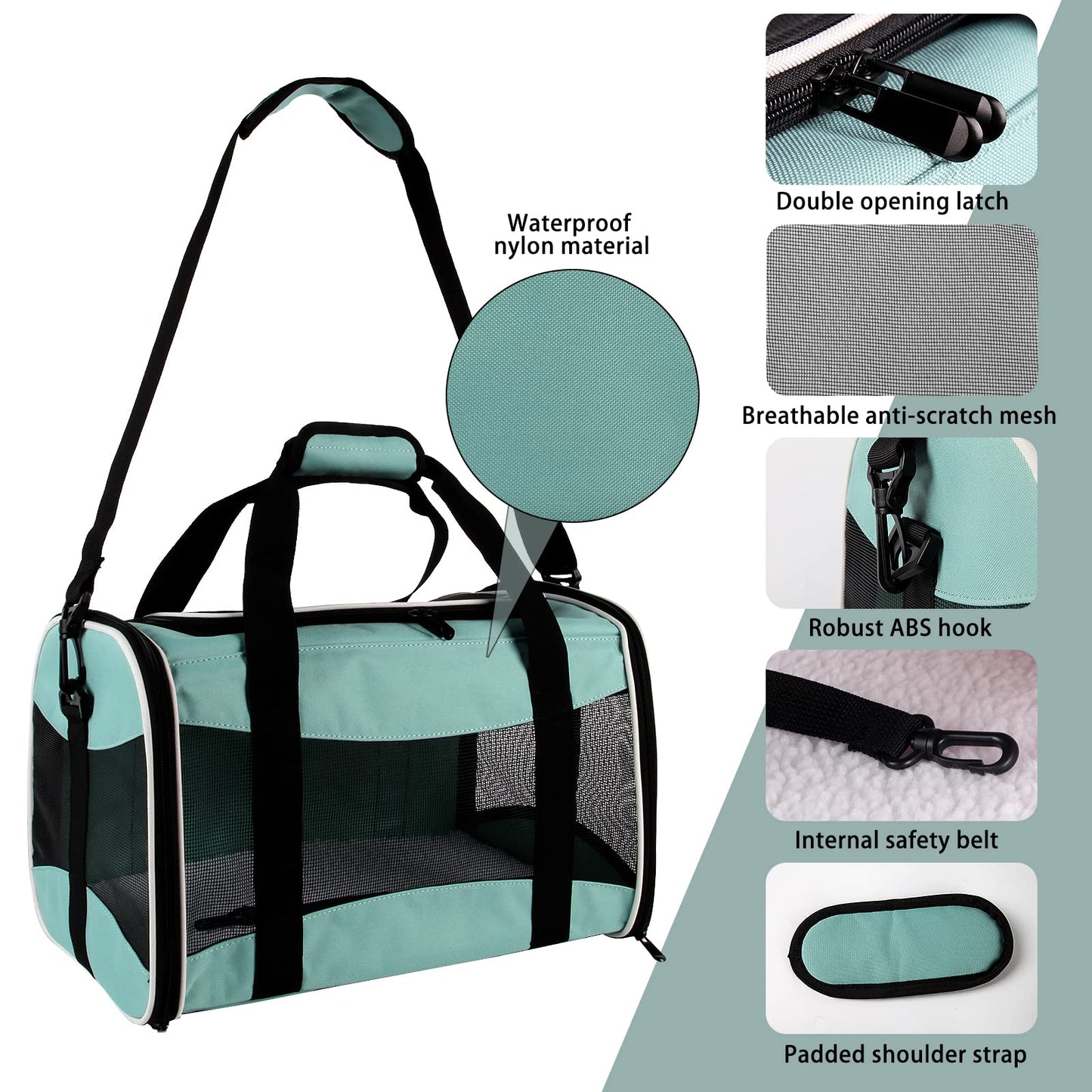 Cat Carrying Case Pet Carrier, Up to Soft Sided Protable and Carrier