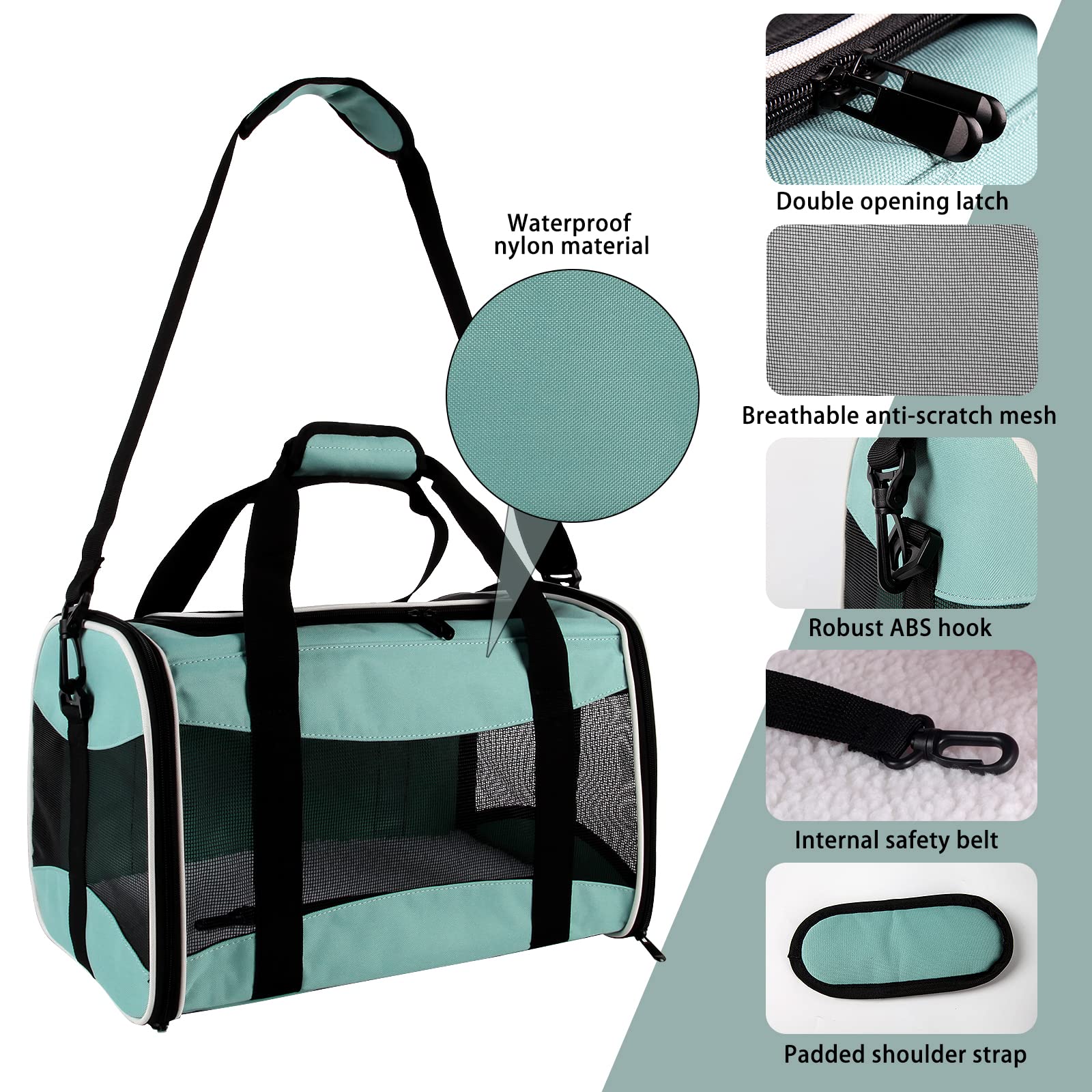 Cat Carrying Case Pet Carrier, Up to Soft Sided Protable and Carrier