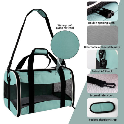 Cat Carrying Case Pet Carrier, Up to Soft Sided Protable and Carrier