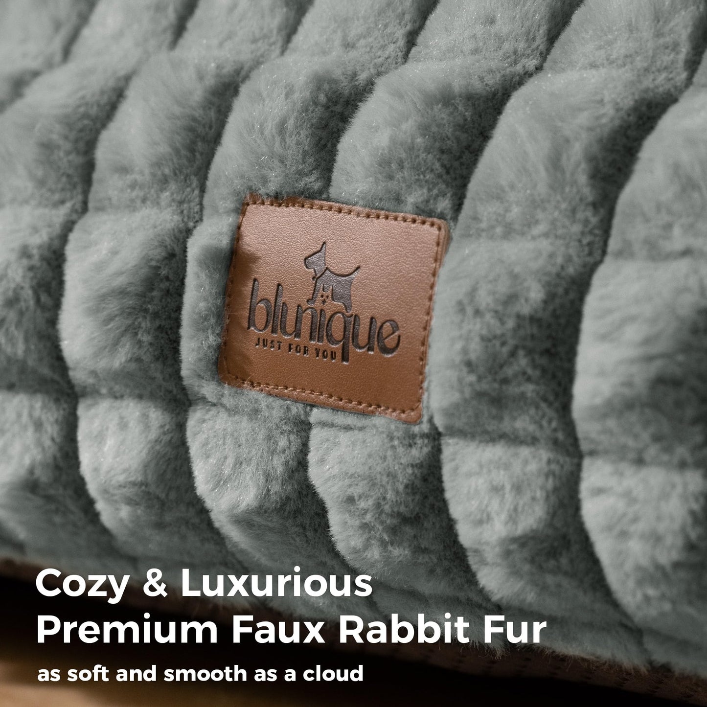 blunique Cute Cat Couch Bed Supportive Fluffy Pet Sofa with Faux Bed