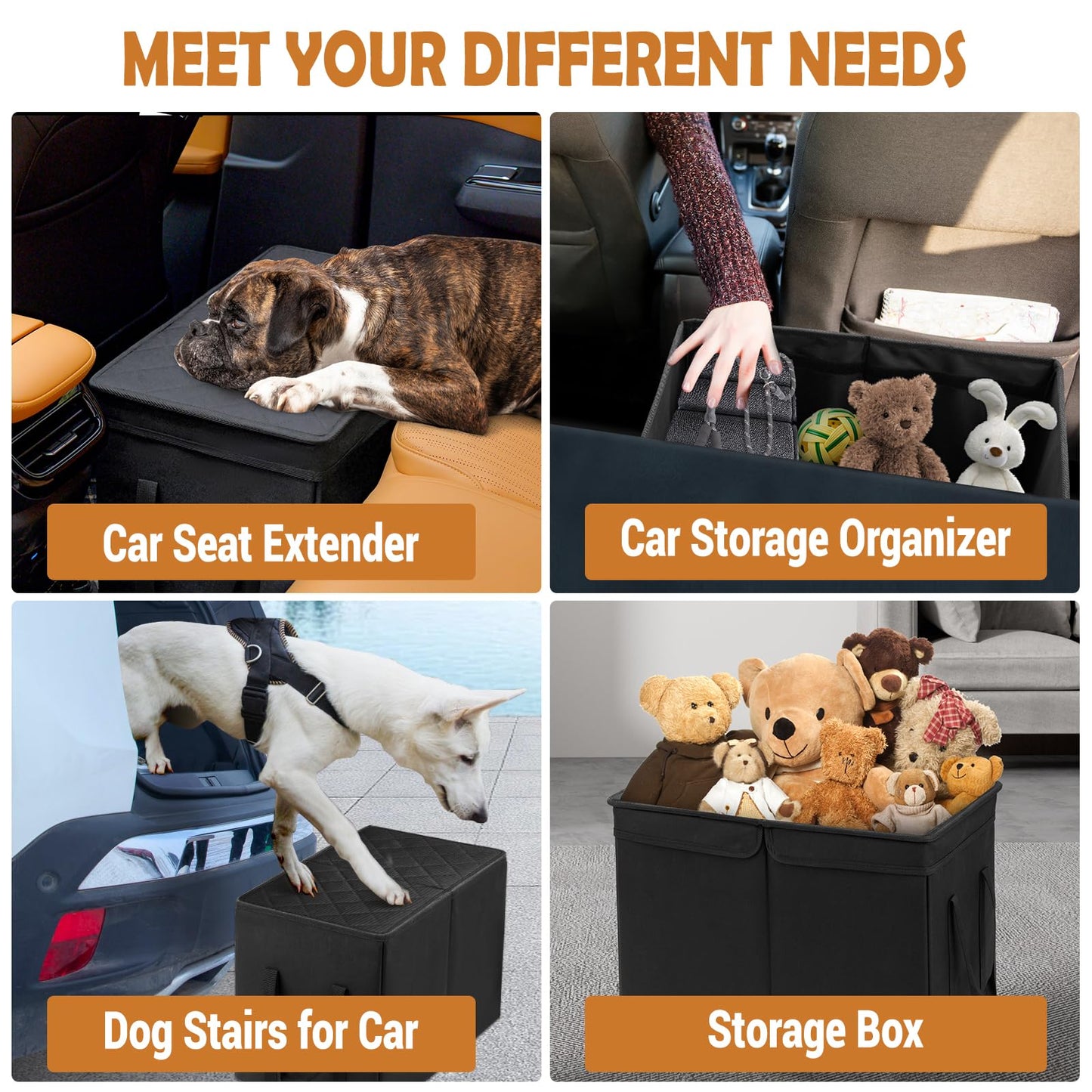 UNICITII Car Seat Extender for Large Dogs, Back Seat Extender Seat