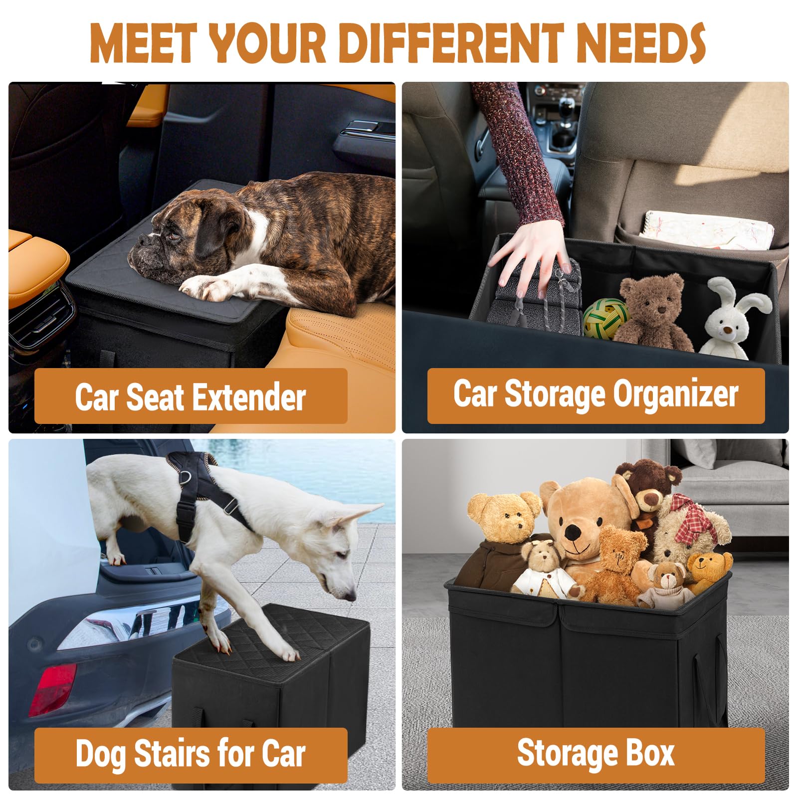 UNICITII Car Seat Extender for Large Dogs, Back Seat Extender Seat