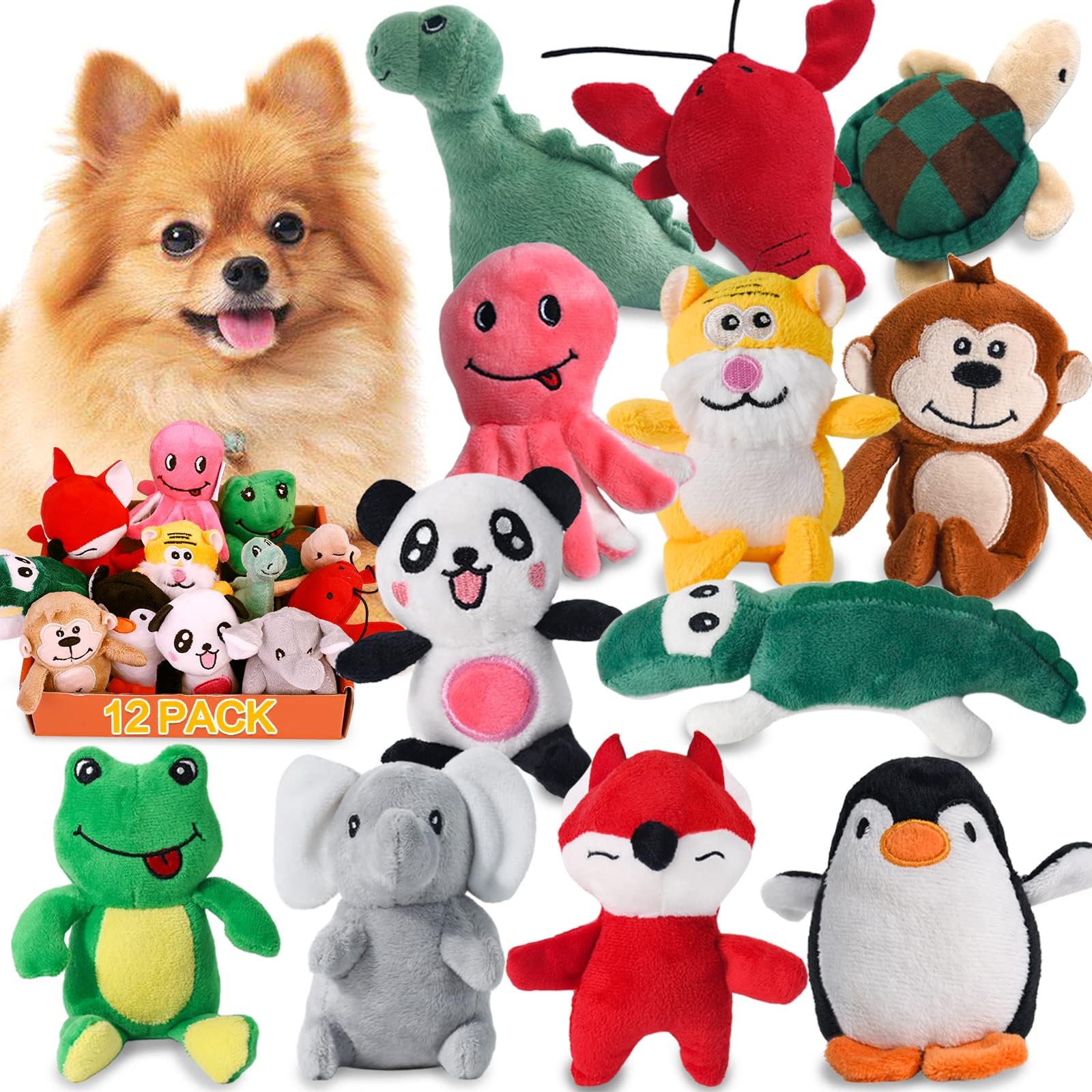 LEGEND SANDY Squeaky Dog Toys for Puppy Small Medium Dogs, Plush