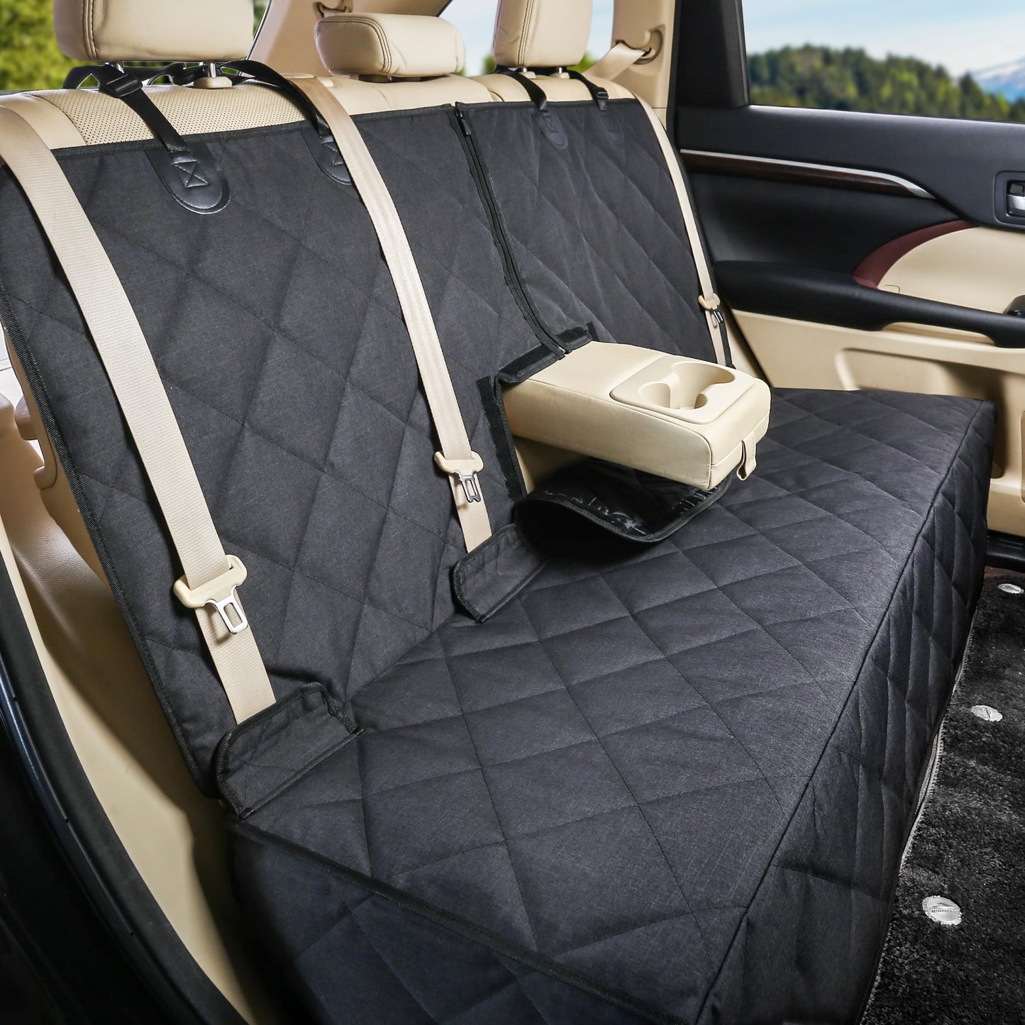 petalage Bench Dog Car Seat Cover for Back Seat Waterproof Seat Seat