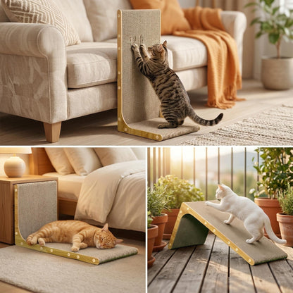 SMARTBEAN 3-Pack Cardboard Cat Scratcher for Indoor Cats, L Board