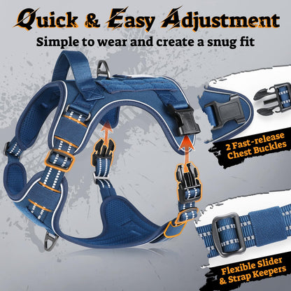rabbitgoo Dog Harness Medium Sized No Pull, Tactical Service Pet Vest