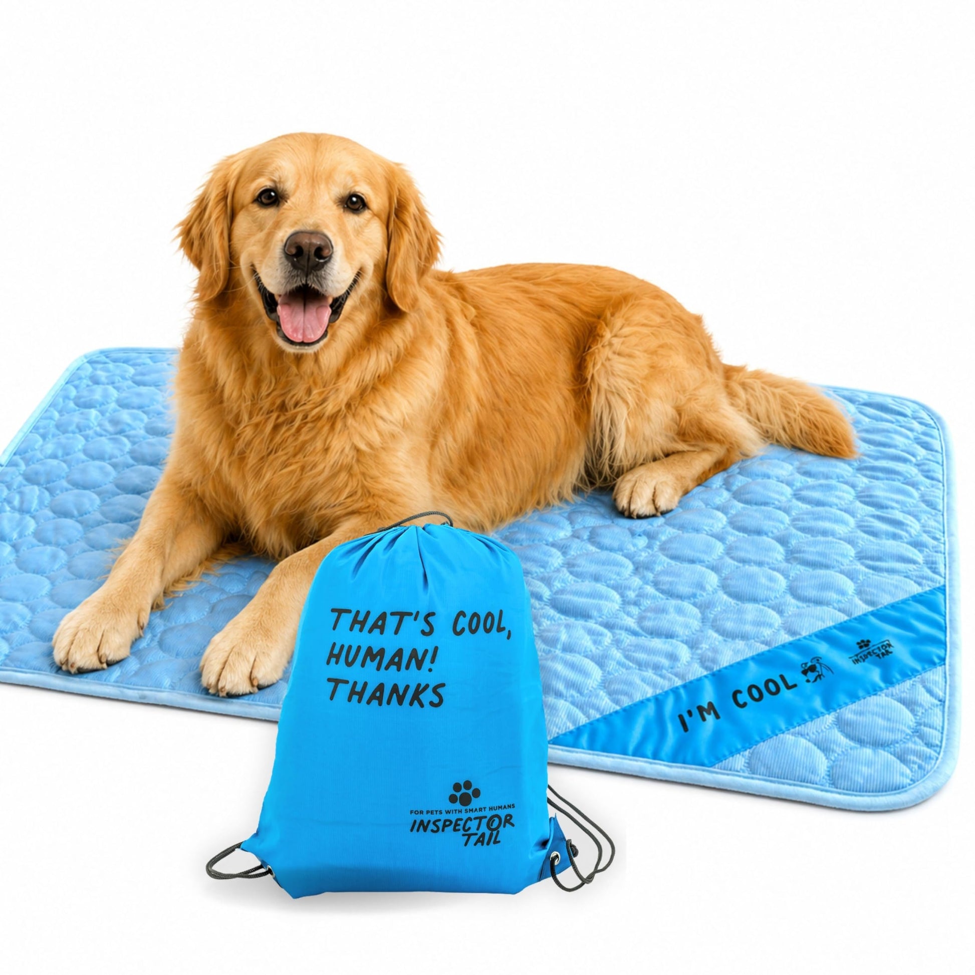 INSPECTOR TAIL Dog Cooling Mat No Freeze Needed, Self-Cooling Pad Bed