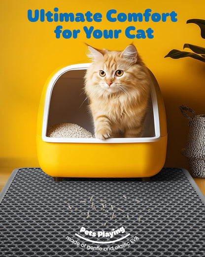 Cat Litter Mat 46'' x 35'' Small Litter Trapping Mat, Easy to Mat