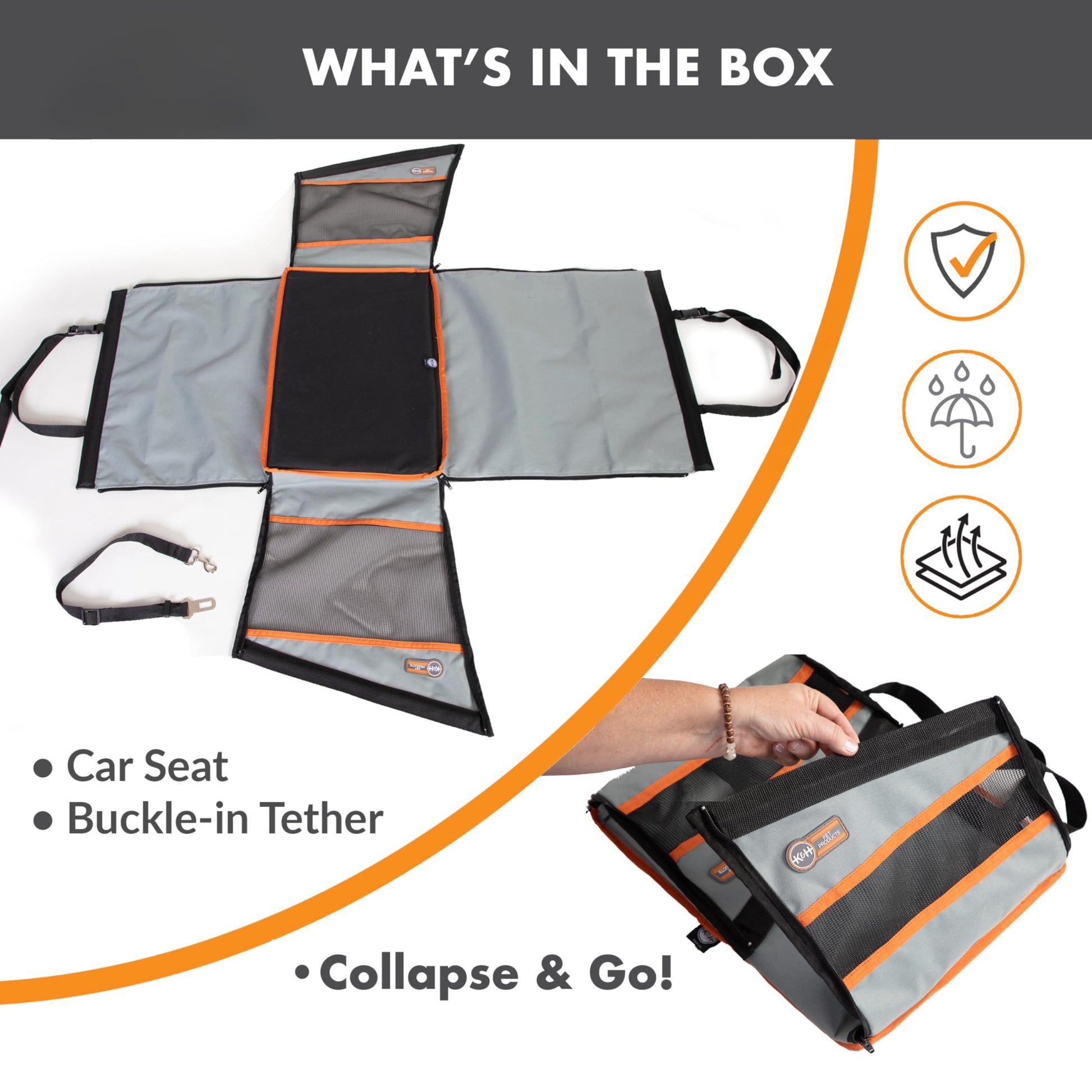 K&H Pet Products Buckle N Go Dog Car Seat for Small Dogs, Seat
