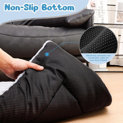 ZENGAOOU Dog Crate Pad Washable, Plush Anti-Slip Kennel Mat