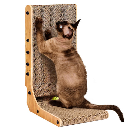 EHEYCIGA Cardboard Cat Scratcher for Indoor Kitten Cats, L Shaped Pad