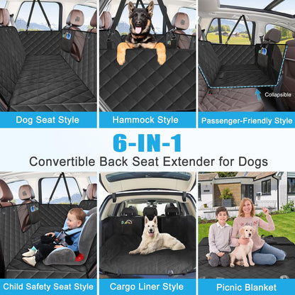 Kytely Back Seat Extender for Dogs,Hard Bottom Dog Car Seat Cover