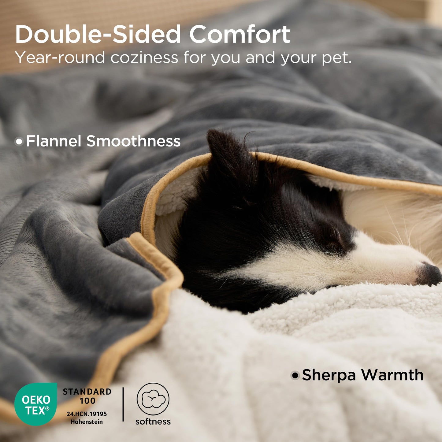 Bedsure Waterproof Blanket for Bed Queen Size- Sherpa Fleece Bed
