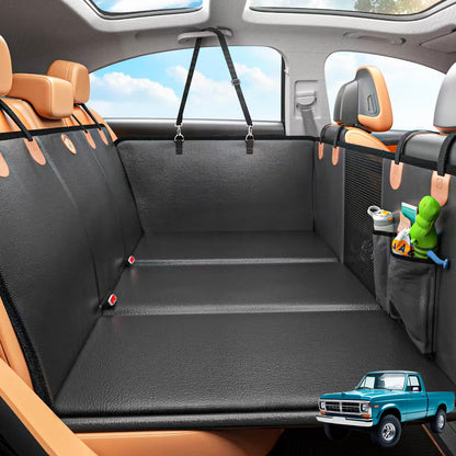 MYJAQI Back Seat Extender for Dogs, Hard Bottom Dog Car Seat Cover