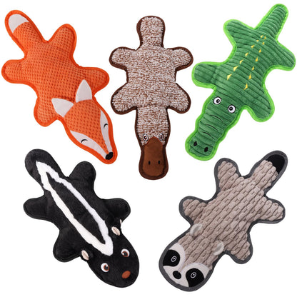 Eneston 5 Pack No Stuffing Squeaky Dog Toys for Large Dogs Plush