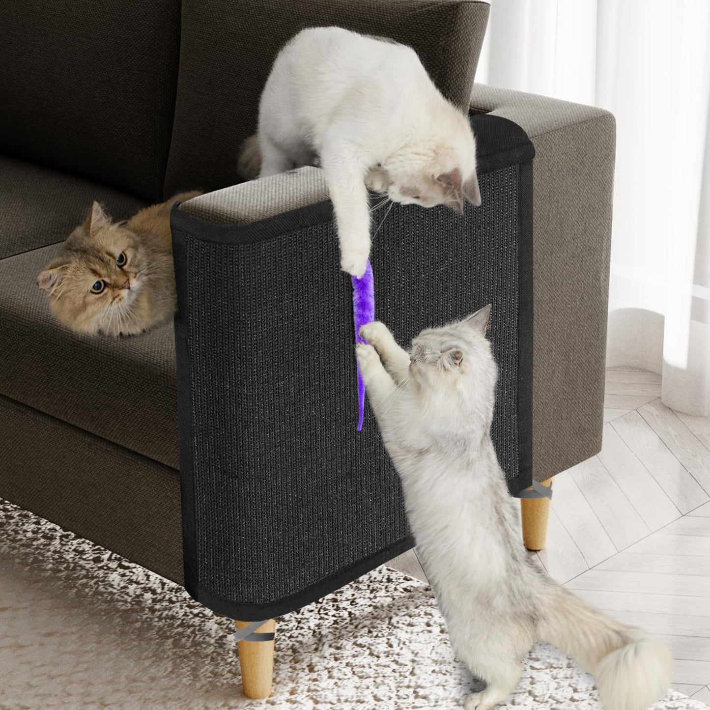 Cat Scratch Couch Protector,Cat Scratch Sofa Armrest Cover with Mat