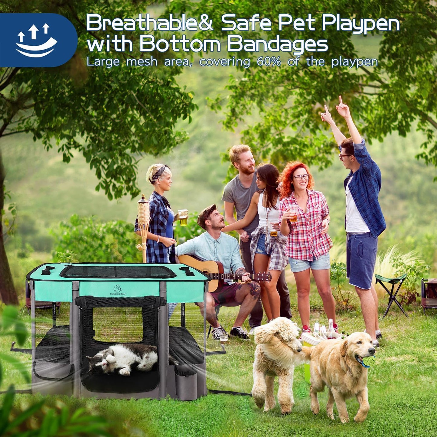 Dog Playpen,Pet Playpen,Foldable Dog Cat Playpens,Portable Exercise