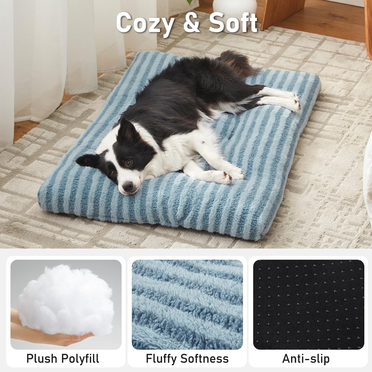 FURTIME Washable Dog Bed Medium Size Dogs, Deluxe Dog Crate Beds Bed