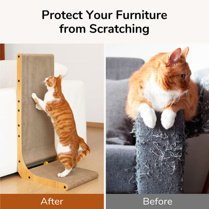 FUKUMARU Cat Scratcher, L Shape Cat Scratch Pad Wall Mounted, Pad