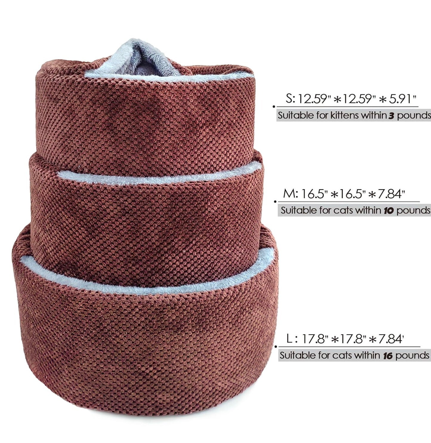 Winsterch Large Cat Cave Soft, Enclosed Washable for Bed
