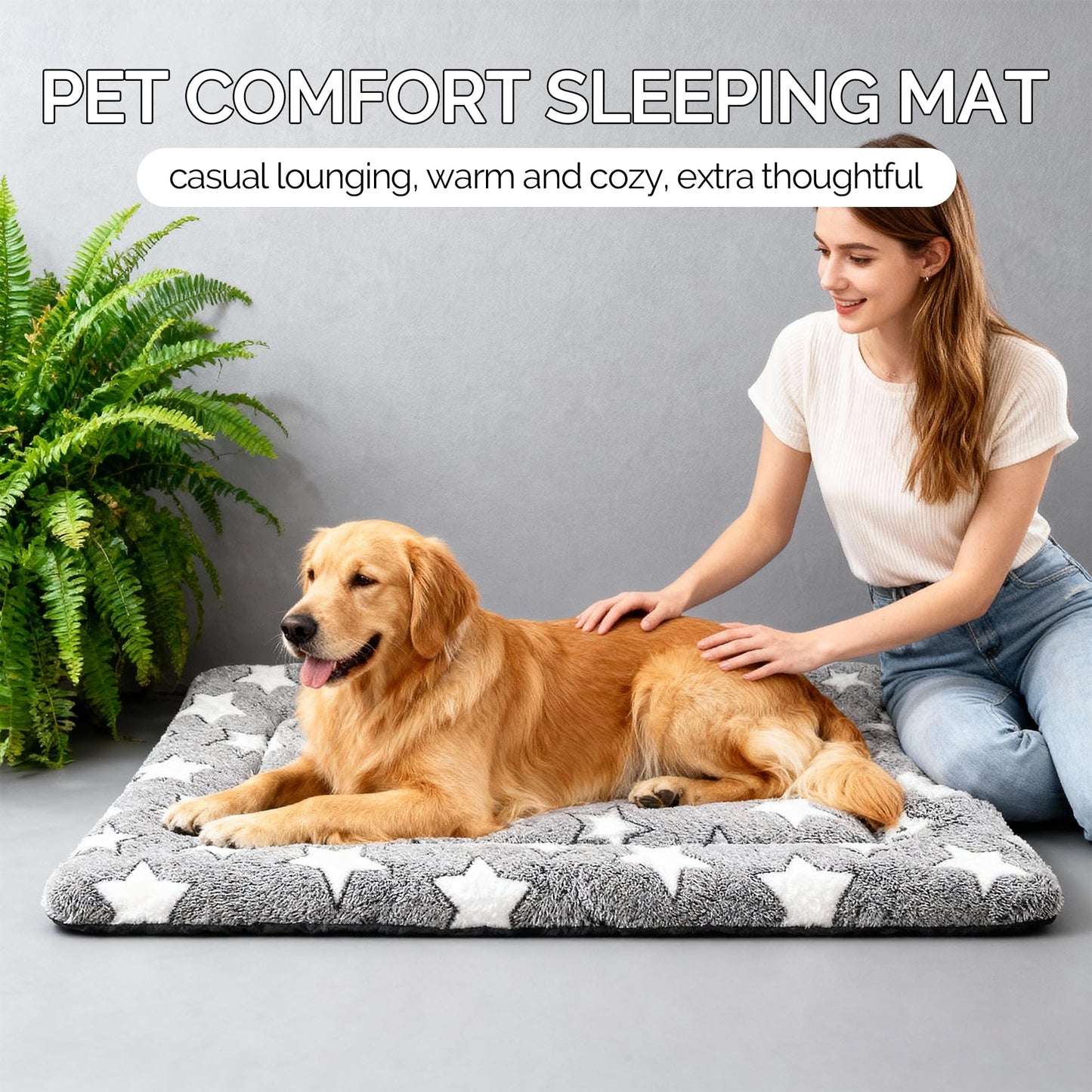 Fogkiss Dog Bed Mat, Reversible Crate Pad Durable Dog Bed Machine Bed