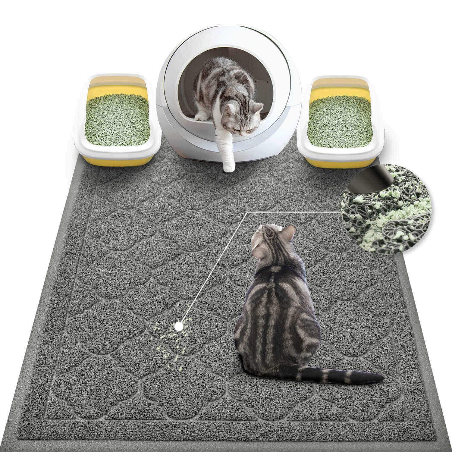 WePet Cat Litter Box Mat, Kitty PVC Pad, Durable Trapping Rug Mat