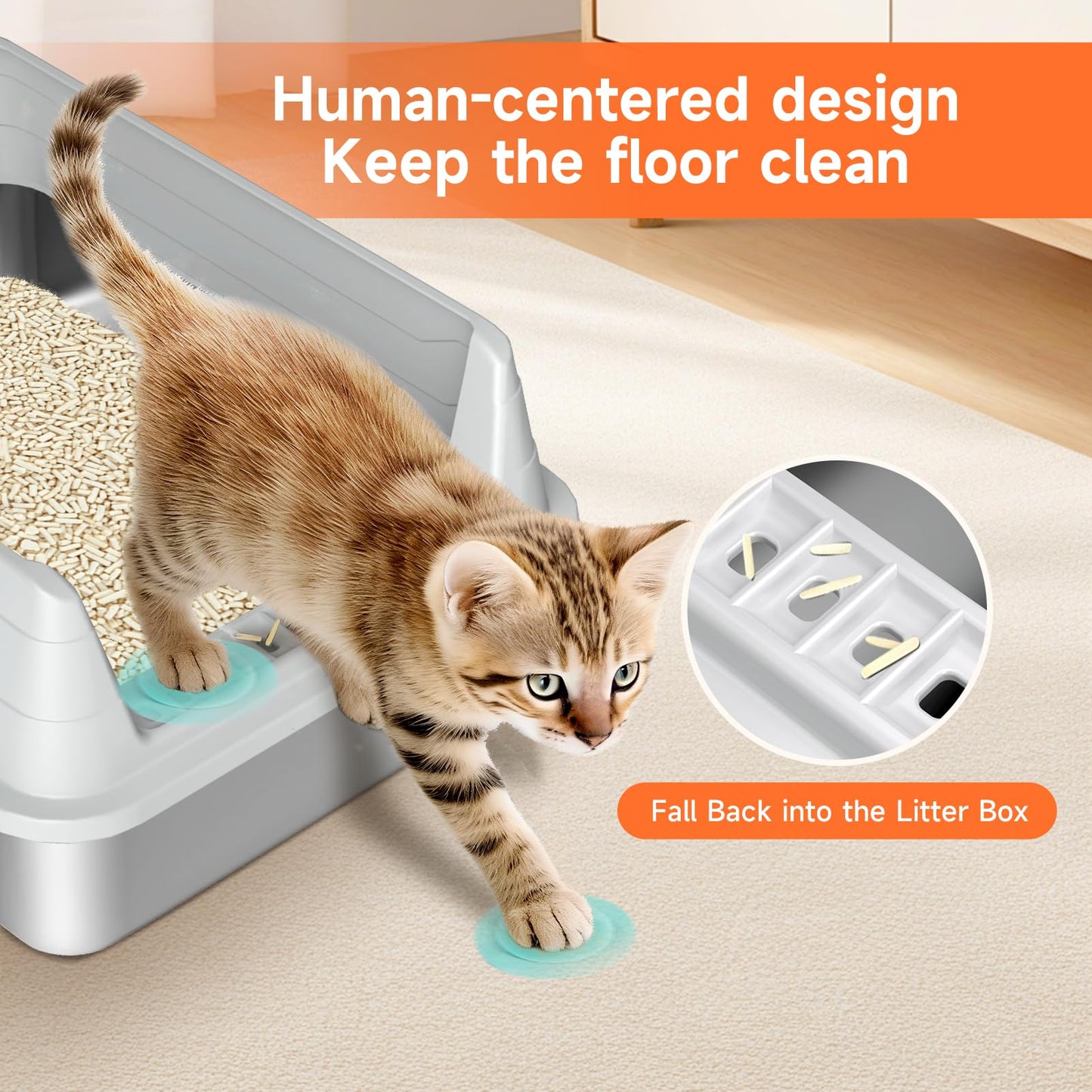 Stainless Steel Cat Litter Box, Odor Free Metal Litter Box