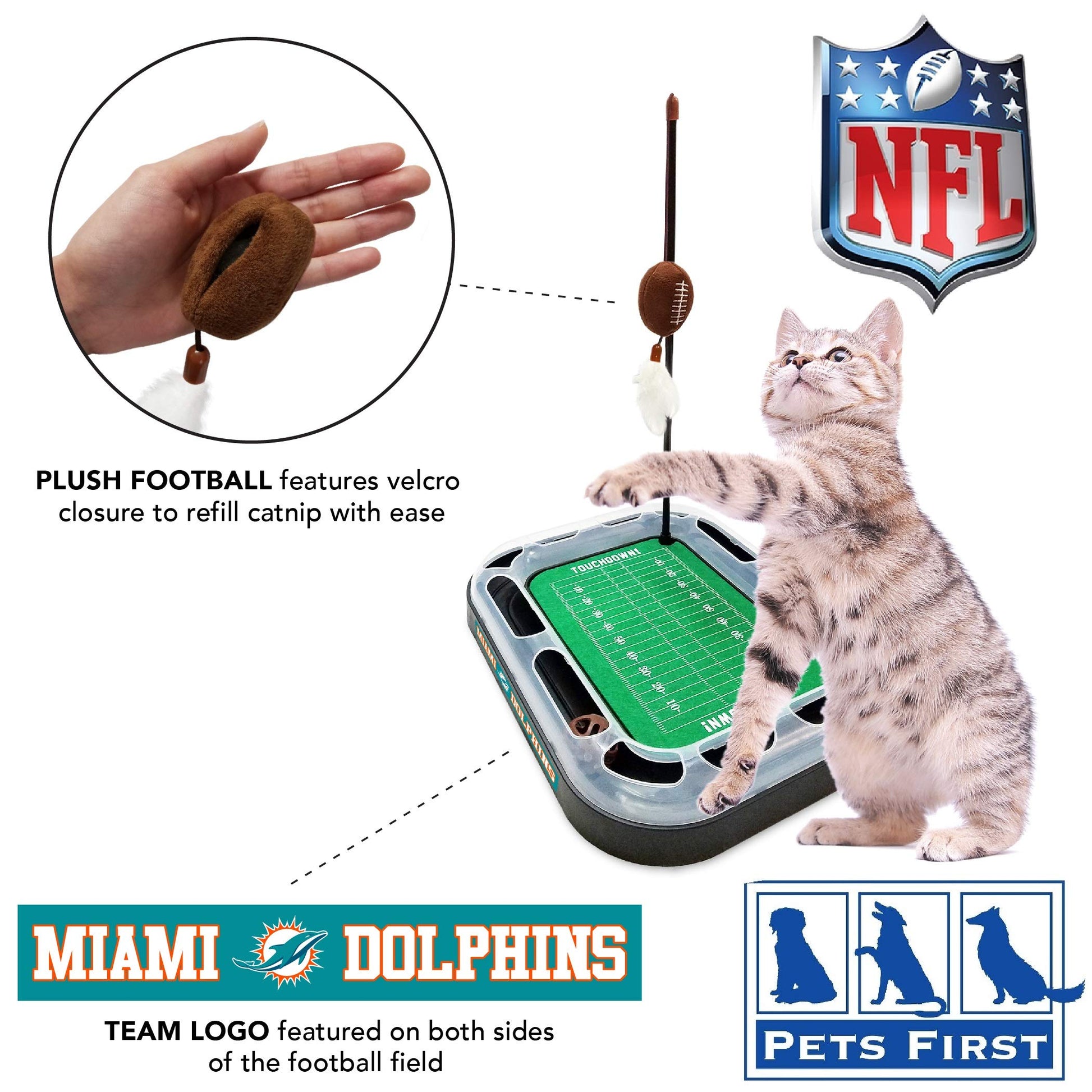 Cat Football Field NFL MIAMI DOLPHINS FOOTBALL FIELD CAT SCRATCHER TOY