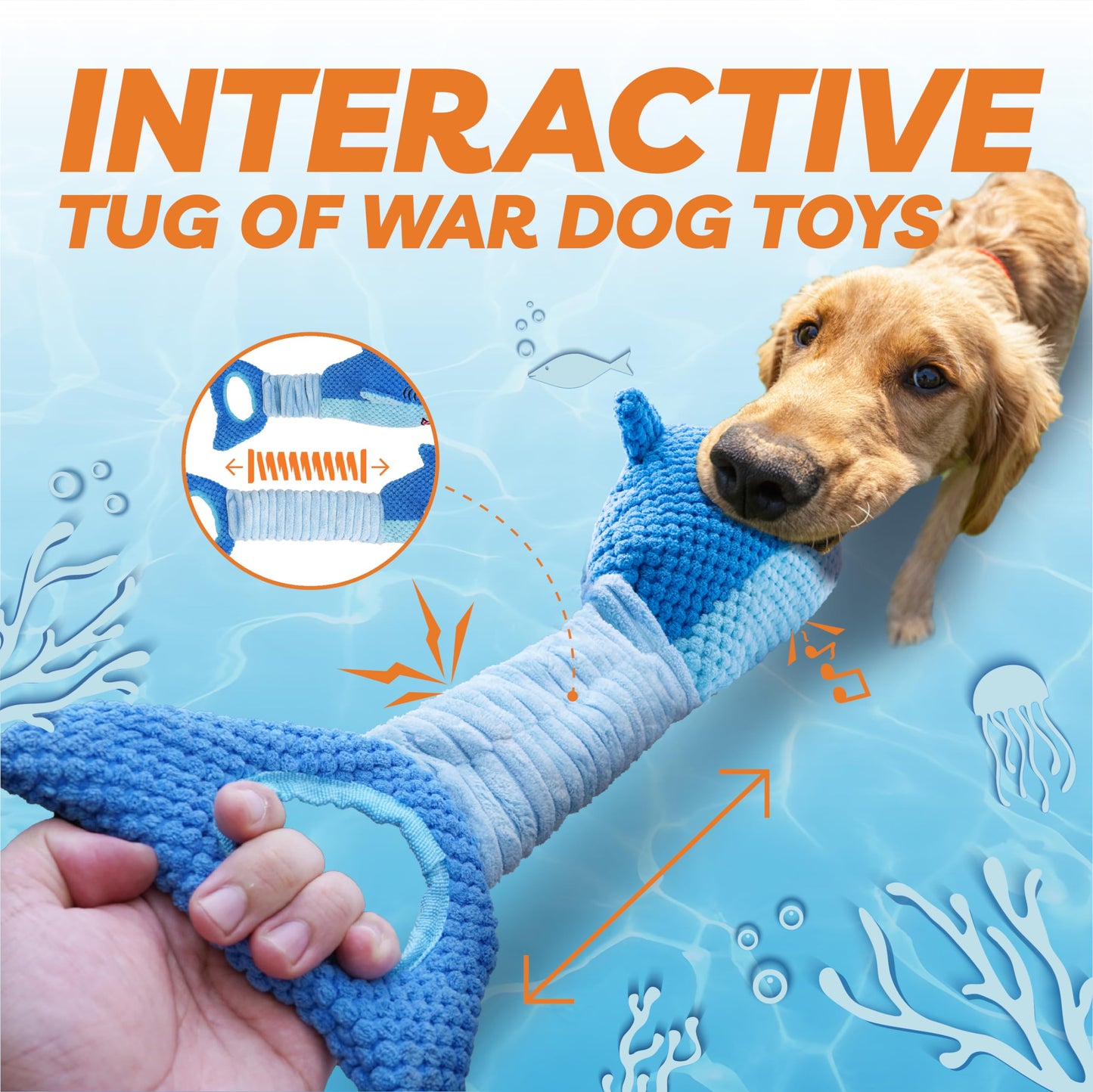 LEGEND SANDY Squeaky Dog Toys for Large Dogs Interactive Plush Plush