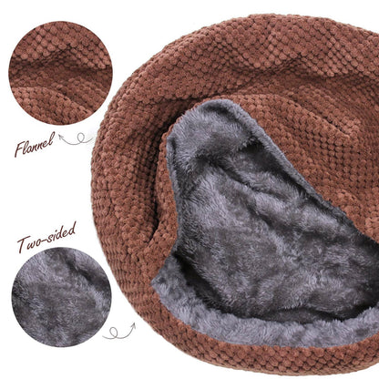 Winsterch Large Cat Cave Soft, Enclosed Washable for Bed