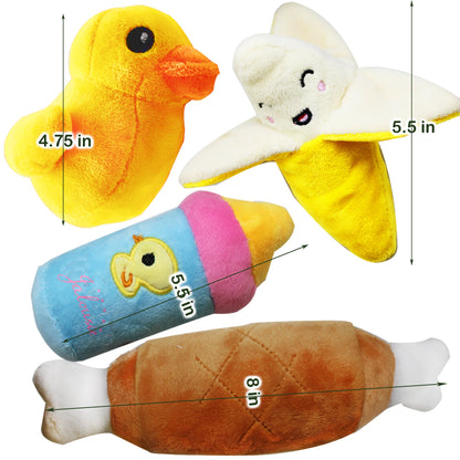 Jalousie 12 Pack Dog Squeaky Toys Cute Plush Toys