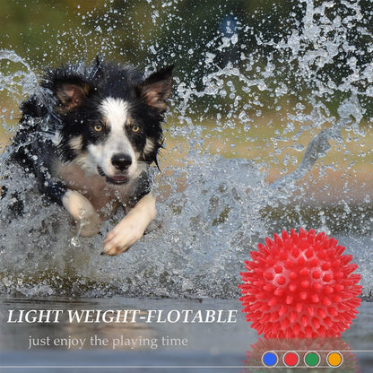 Ousiya Dog Balls 4.5” Squeaky Dog Toys Spikey Ball for Balls