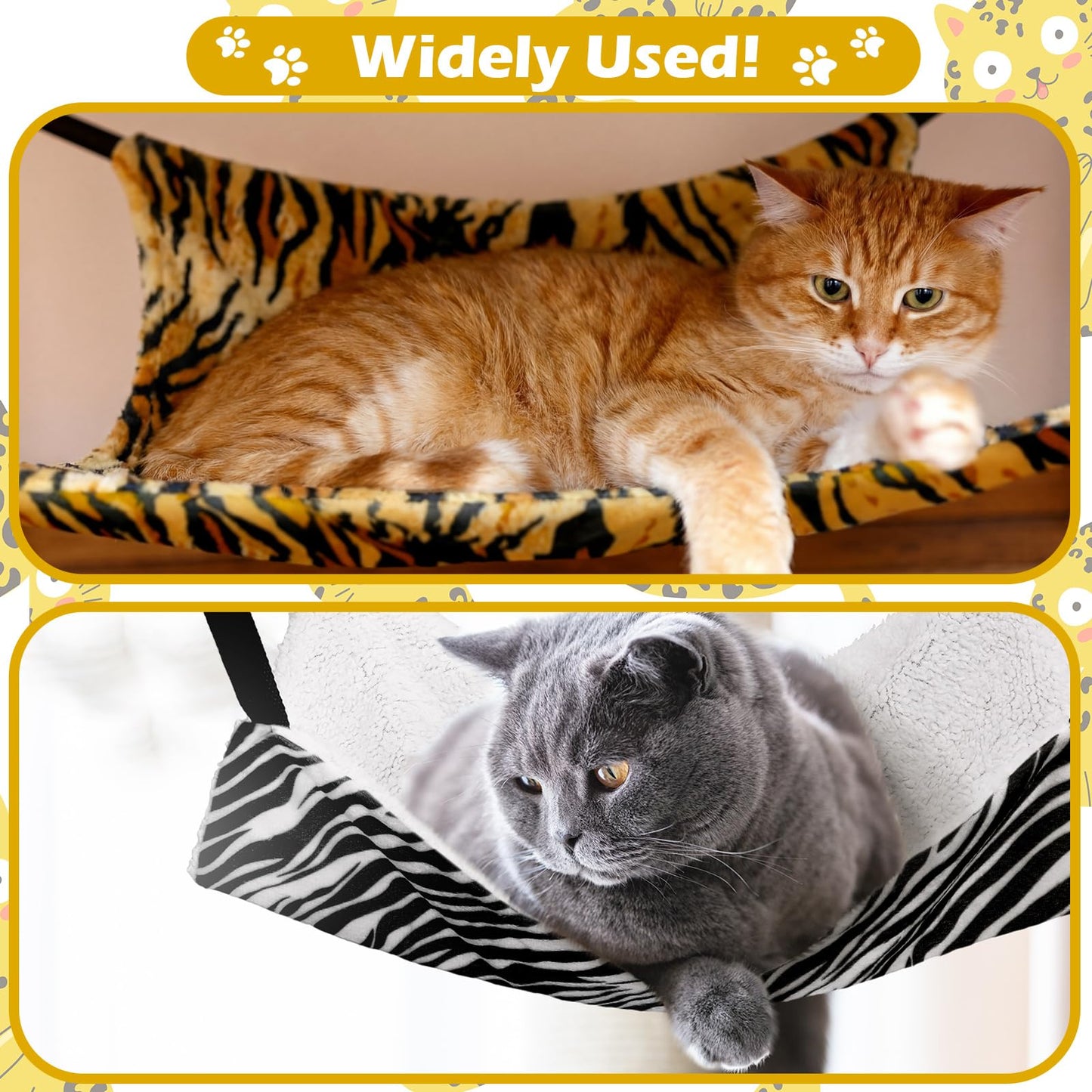 Jetec 2 Pack Cat Hammock for Cage, Catio Accessories Reversible Bed