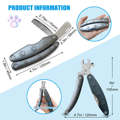 Heavy Duty Dog Nail Clipper for Large Dog Thick Nail, 3in1 Dog Clipper
