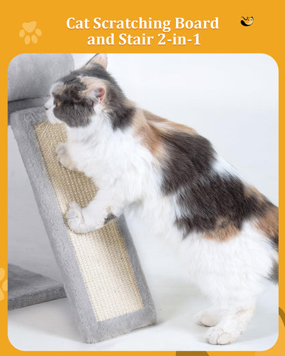 Aechonow Cat Tree Tower for Large Cat, Cat Bed House with Large Bed
